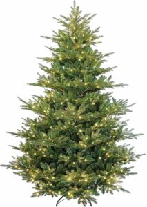 Un pino che si staglia su uno sfondo di rocce, circondato da una luce soffusa e decorazioni natalizie un momento di festa che si rinnova ogni anno, per ricordarci che nella vita niente è più importante della luce dellalbero di Natale