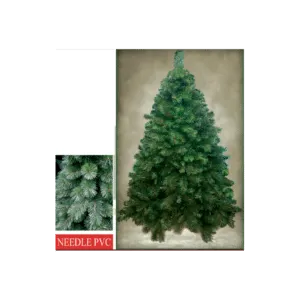 Un alt text perfetto per unimmagine che rappresenta un pino himalayano decorato con decorazioni natalizie, in occasione di un festival di Natale Un abete di Natale pino himalayano addobbato con decorazioni natalizie, per celebrare il festival di Natale