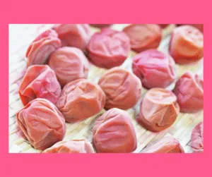 Una prugna salata Giapponese è una delizia culinaria unica, che unisce lintensità delle prugne con la delicatezza dei fiori e delle piante Unesperienza gustativa che mescola sapori dolci e salati, tra cui le rose, che rende questo cibo unico e speciale