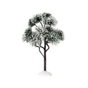 Questa immagine ritrae una scultura a forma di albero di pino contorto montano, realizzata con una pianta in vaso e una composizione floreale Si tratta di unopera darte unica, che combina elementi di disegno e fiore in unelegante composizione